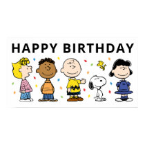 Charlie Brown and Gang Confetti Birthday Poster