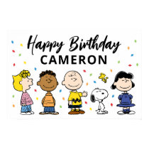 Charlie Brown and Gang Confetti Birthday Poster