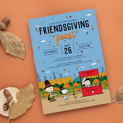 Charlie Brown and Gang Friendsgiving Feast Invitation