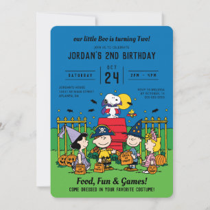 Charlie Brown and Gang Halloween 2nd Birthday Invitation