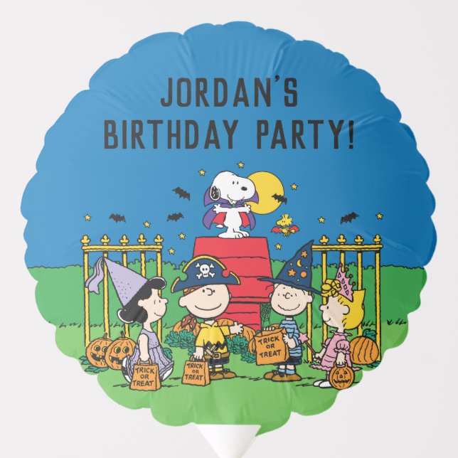 Charlie Brown and Gang Halloween Birthday Party Balloon (Front)