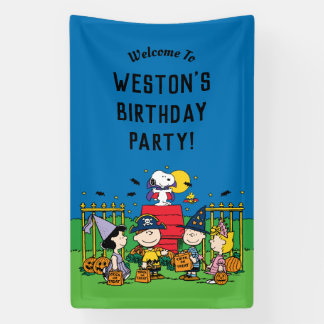 Charlie Brown and Gang Halloween Birthday Party Banner