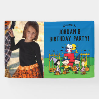 Charlie Brown and Gang Halloween Birthday Party Banner