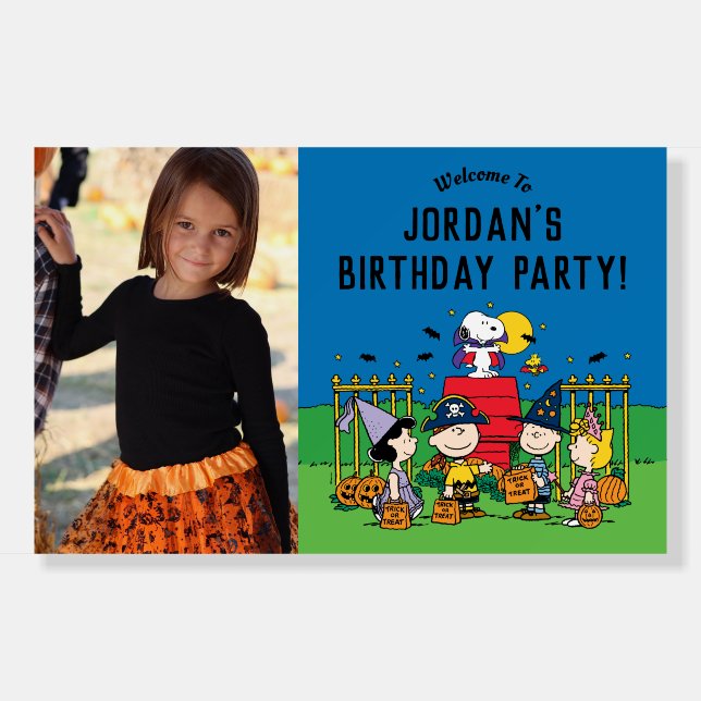 Charlie Brown and Gang Halloween Birthday Party Foam Board (Front)