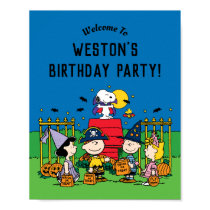 Charlie Brown and Gang Halloween Birthday Party Poster