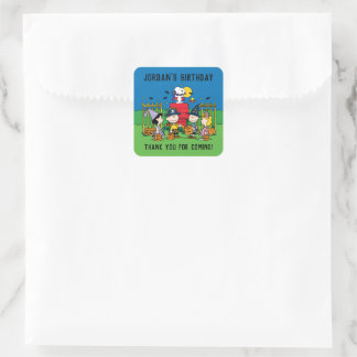 Charlie Brown and Gang Halloween Birthday Party Square Sticker