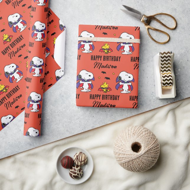 Charlie Brown and Gang Halloween Birthday Wrapping Paper (Crafts)