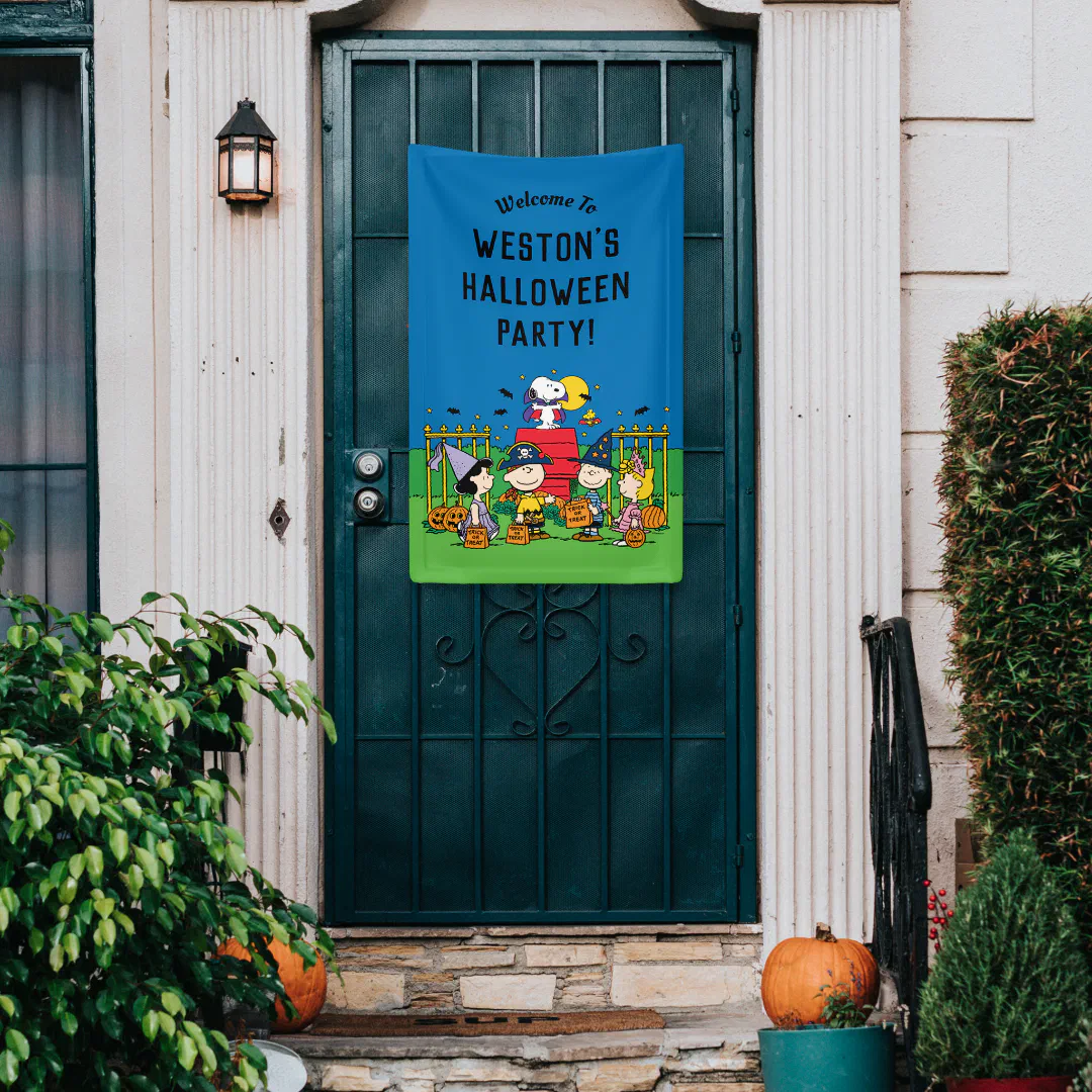 Charlie Brown and Gang Halloween Party Banner
