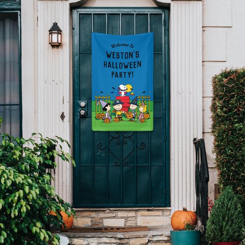 Charlie Brown and Gang Halloween Party Banner