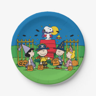 Charlie Brown and Gang Halloween Party Paper Plates