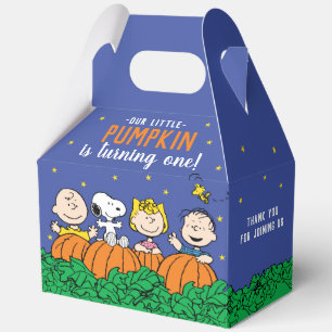 Charlie Brown and Gang Pumpkin 1st Birthday Favor Boxes