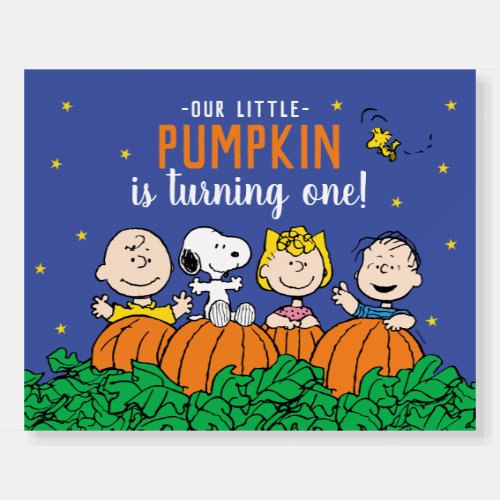 Charlie Brown and Gang Pumpkin 1st Birthday Foam Board