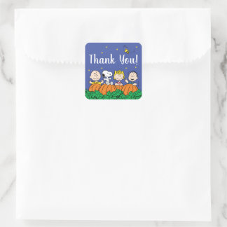 Charlie Brown and Gang Pumpkin 1st Birthday Square Sticker