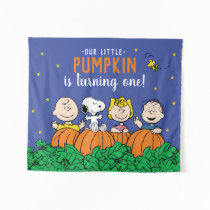 Charlie Brown and Gang Pumpkin 1st Birthday Tapestry