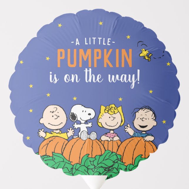 Charlie Brown and Gang Pumpkin Baby Shower Balloon (Front)