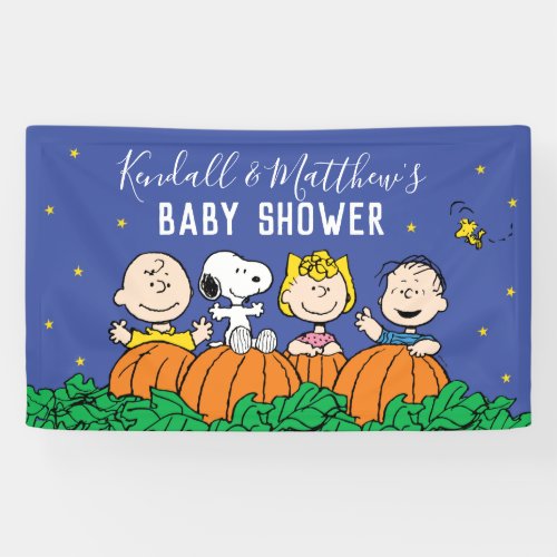 Charlie Brown and Gang Pumpkin Baby Shower Banner