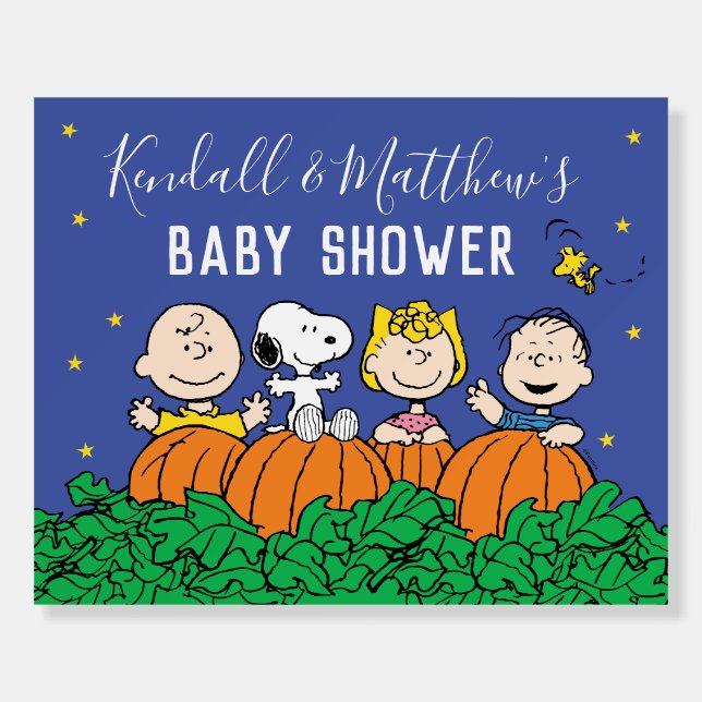 Charlie Brown and Gang Pumpkin Baby Shower Foam Board (Front)