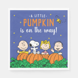 Charlie Brown and Gang Pumpkin Baby Shower Napkins