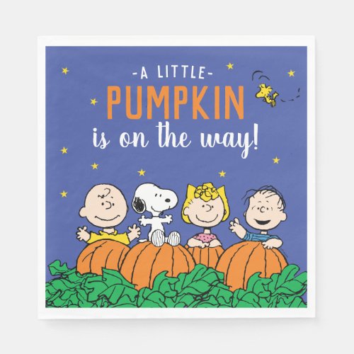 Charlie Brown and Gang Pumpkin Baby Shower Napkins