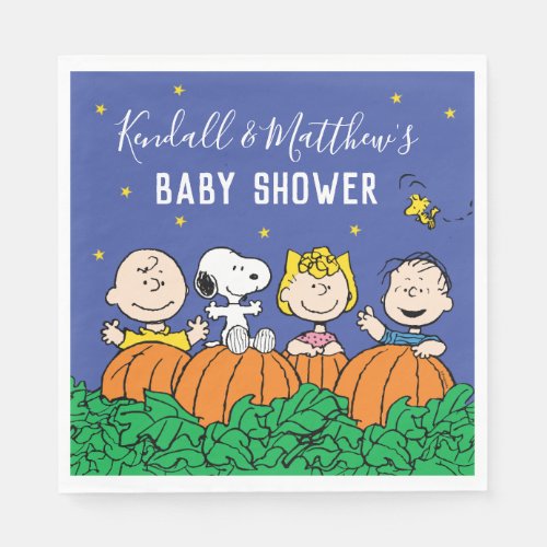 Charlie Brown and Gang Pumpkin Baby Shower Napkins