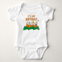 Charlie Brown and Gang Pumpkin Birthday Baby Bodysuit