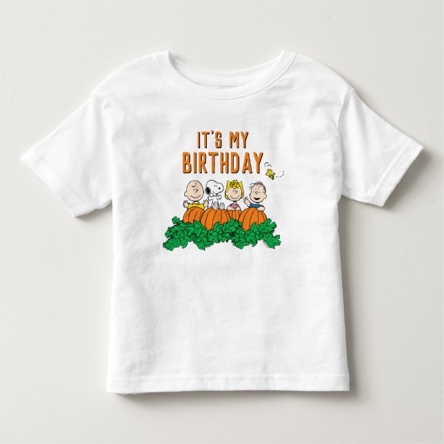 Charlie Brown and Gang Pumpkin Birthday Toddler T-shirt (Front)
