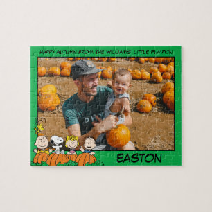 Charlie Brown and Gang Pumpkin Custom Photo Jigsaw Puzzle