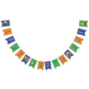 Charlie Brown and Gang Pumpkin First Birthday Bunting Flags