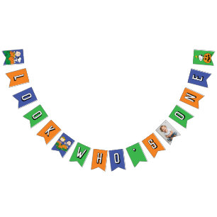 Charlie Brown and Gang Pumpkin First Birthday Bunting Flags