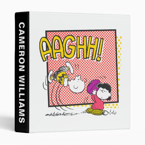 Charlie Brown and Lucy Football Comic Graphic 3 Ring Binder