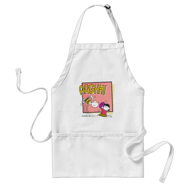 Charlie Brown and Lucy Football Comic Graphic Adult Apron (Front)