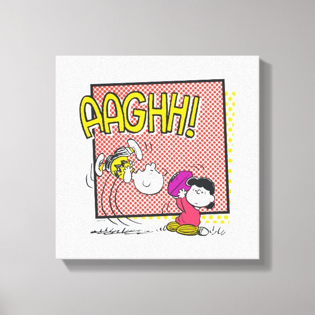 Charlie Brown and Lucy Football Comic Graphic Canvas Print (Front)