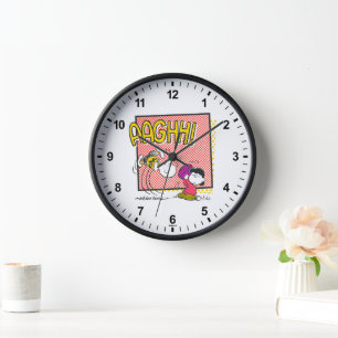 Charlie Brown and Lucy Football Comic Graphic Clock