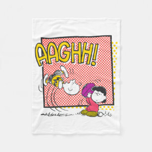 Charlie Brown and Lucy Football Comic Graphic Fleece Blanket