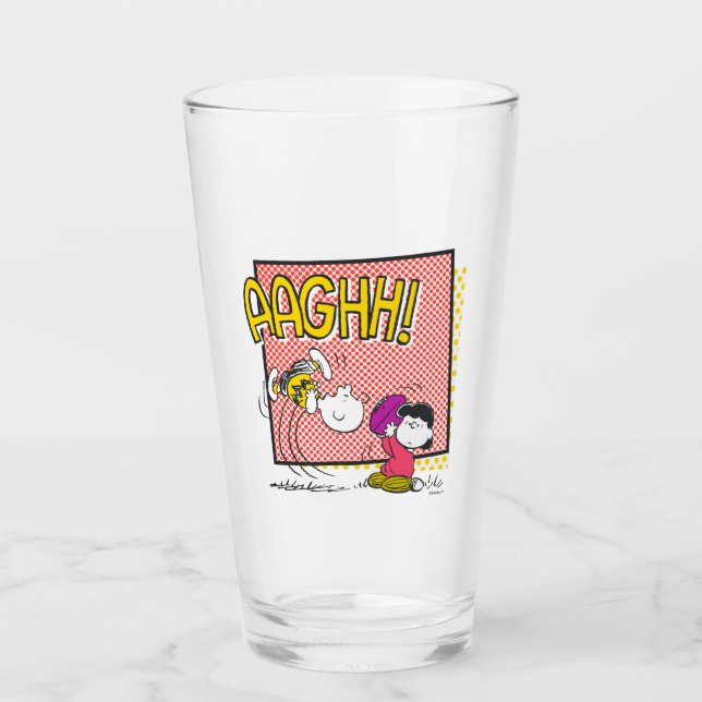 Charlie Brown and Lucy Football Comic Graphic Glass (Front)