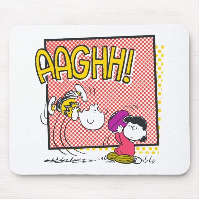 Charlie Brown and Lucy Football Comic Graphic Mouse Pad (Front)