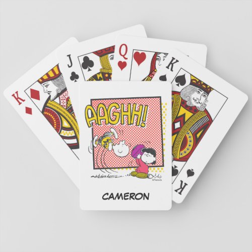 Charlie Brown and Lucy Football Comic Graphic Poker Cards