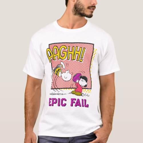 Charlie Brown and Lucy Football Comic Graphic T_Shirt