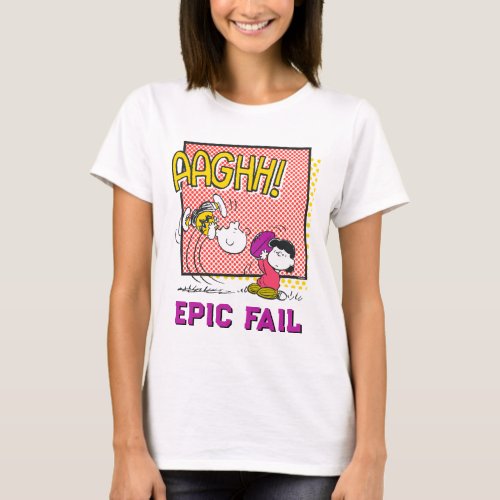 Charlie Brown and Lucy Football Comic Graphic T_Shirt