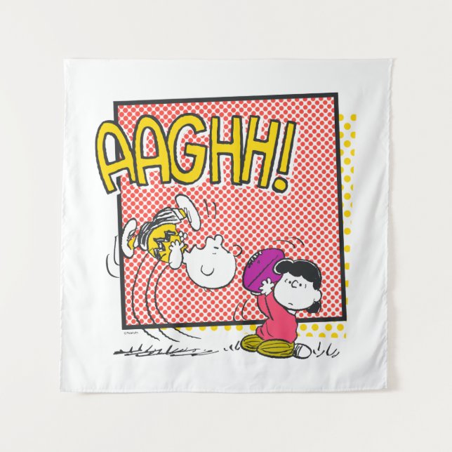 Charlie Brown and Lucy Football Comic Graphic Tapestry (Front)