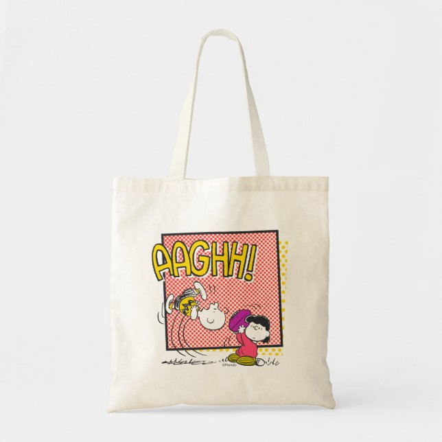 Charlie Brown and Lucy Football Comic Graphic Tote Bag (Front)