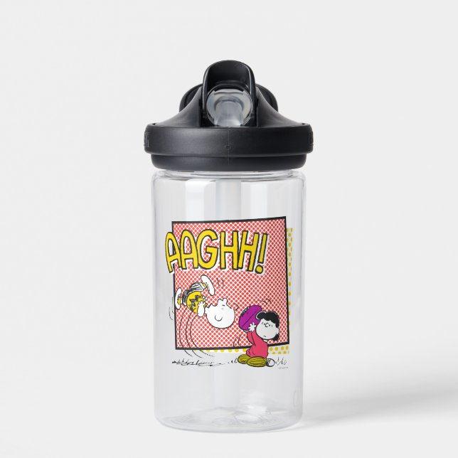 Charlie Brown and Lucy Football Comic Graphic Water Bottle (Front)