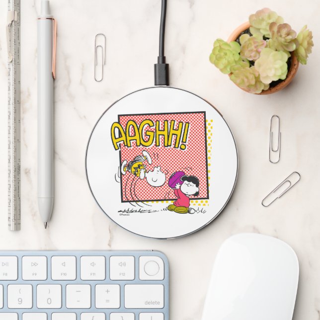 Charlie Brown and Lucy Football Comic Graphic Wireless Charger (Desk)