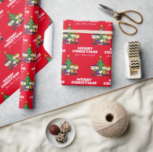 Charlie Brown & Friends Christmas Add Your Name Wrapping Paper