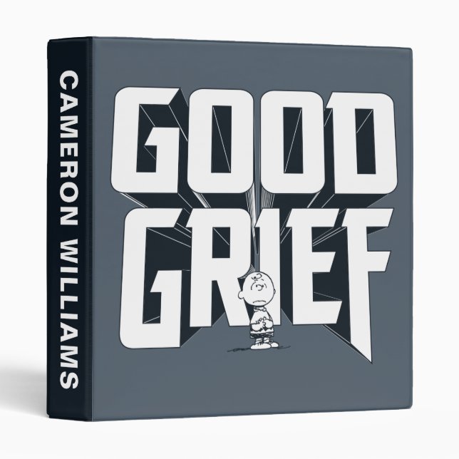 Charlie Brown "Good Grief" Rock Band Tee Graphic 3 Ring Binder (Front/Spine)