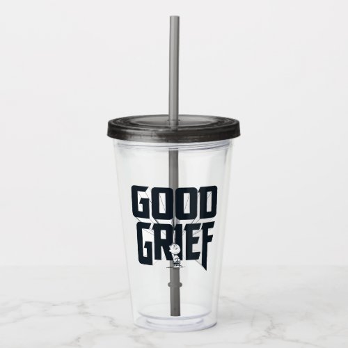 Charlie Brown Good Grief Rock Band Tee Graphic Acrylic Tumbler