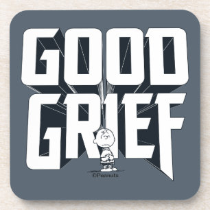 Charlie Brown "Good Grief" Rock Band Tee Graphic Beverage Coaster