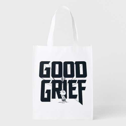 Charlie Brown Good Grief Rock Band Tee Graphic Grocery Bag