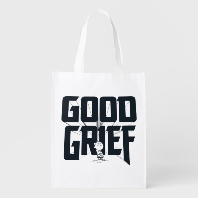 Charlie Brown "Good Grief" Rock Band Tee Graphic Grocery Bag (Front)