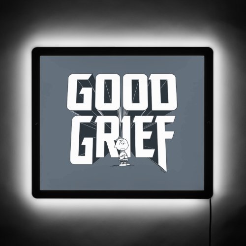Charlie Brown Good Grief Rock Band Tee Graphic LED Sign